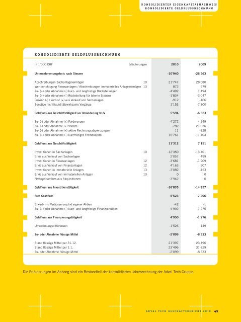 Geschäftsbericht 2010 - Advaltech