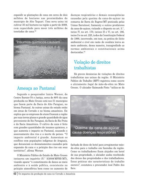 Os impactos da produção de cana no Cerrado e Amazônia ...