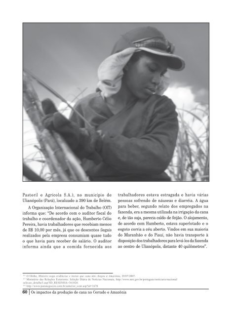 Os impactos da produção de cana no Cerrado e Amazônia ...