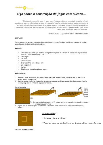 Oficina de brinquedos com sucata - Acordando Palavras