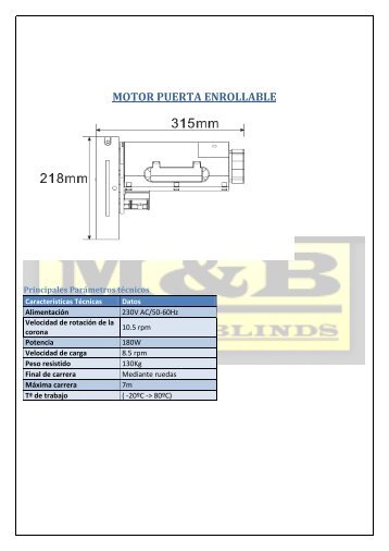 MOTOR PUERTA ENROLLABLE - Motores para persianas