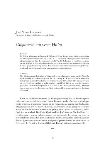 Gilgamesh em veste Hitita / José Nunes Carreira. Estudos