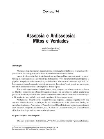 94 - Assepsia e anti-sepsia - Mitos e verdades ... - Farmácia Update