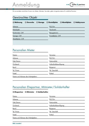 Anmeldung Wattwil [PDF, 546 KB] - Zoller & Partner - Immobilien ...
