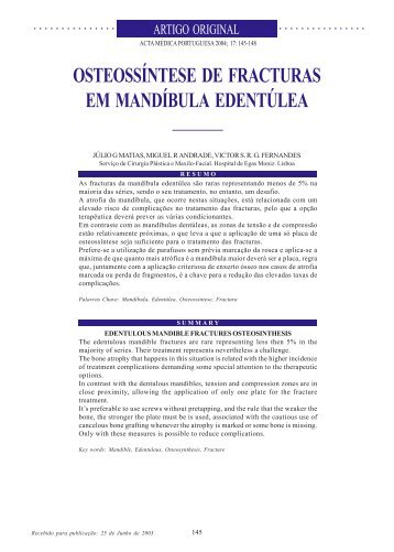 osteossíntese de fracturas em mandíbula edentúlea - Acta Médica ...