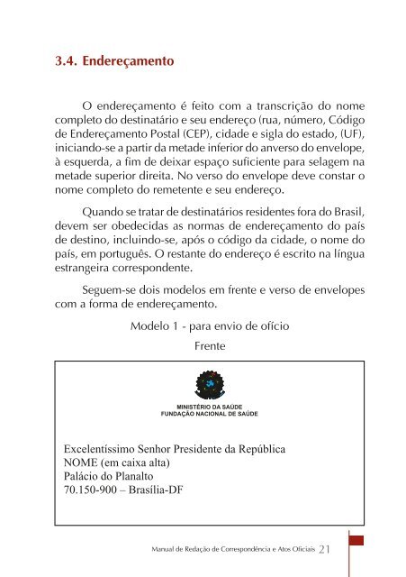 Manual de Redação de Correspondência e Atos Oficiais