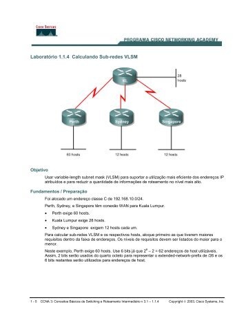 VLSM – Redes de Máscara Variável - LSI