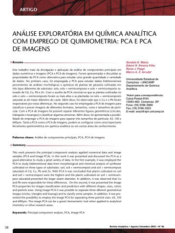 análise exploratória em química analítica com ... - Revista Analytica
