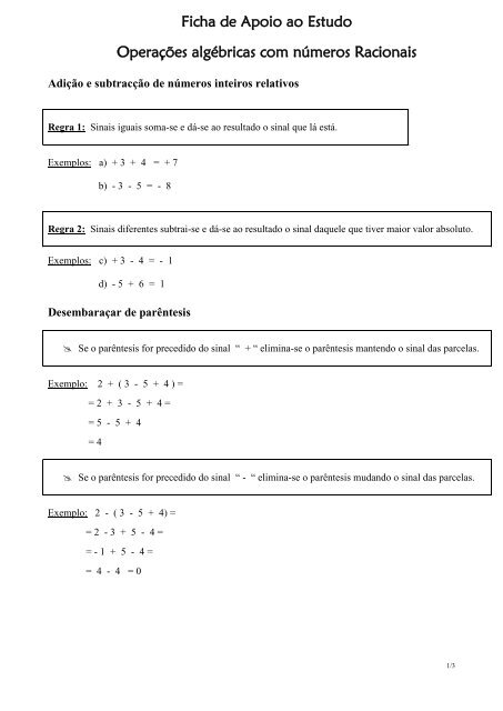 Técnicas e Regras de Sinais em Multiplicação e Divisão de Números Inteiros