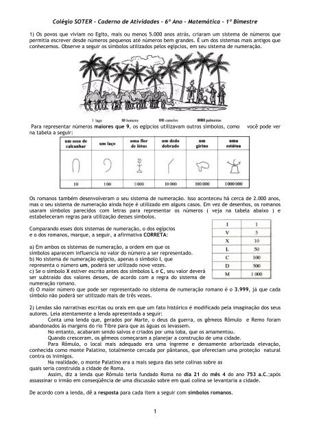 Matemática 1 - Colégio Soter