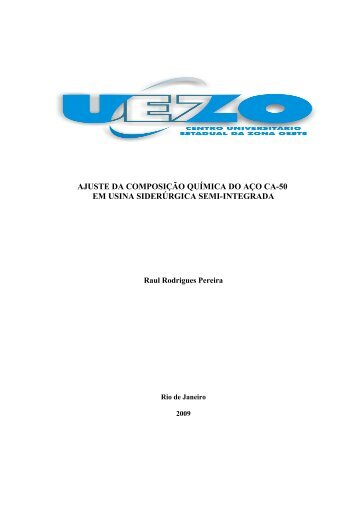 ajuste da composição química do aço ca-50 em usina ... - UEZO