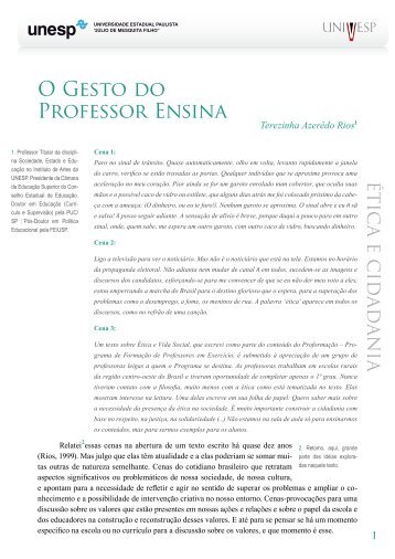 O GEsto Do PRoFEssoR EnsinA - Acervo Digital da Unesp