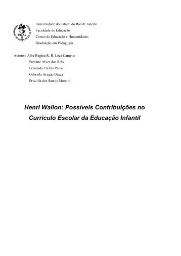 Possíveis Contribuições no Curriculo Escolar da Educação Infantil