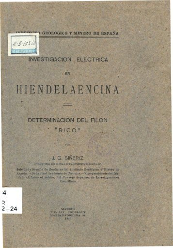 Investigación eléctrica en Hiendelaencina. Determinación del filón