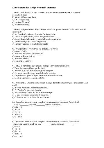 Exercicios artigo