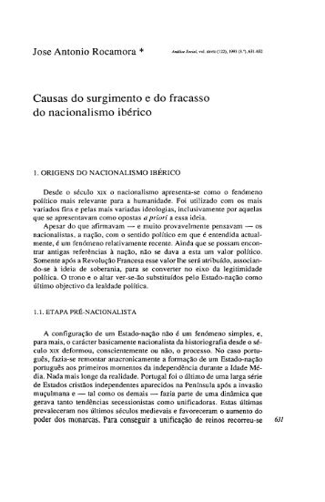 Causas do surgimento e do fracasso do ... - Análise Social