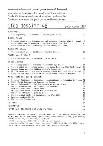 Ifda dossier 48, July/August 1985 - Dag Hammarskjöld Foundation