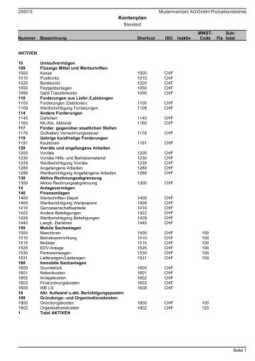 Musterkontoplan Produktionsbetrieg AG GmbH - Revidas Treuhand ...