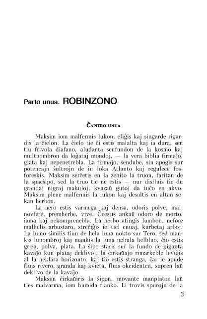 Parto unua. ROBINZONO