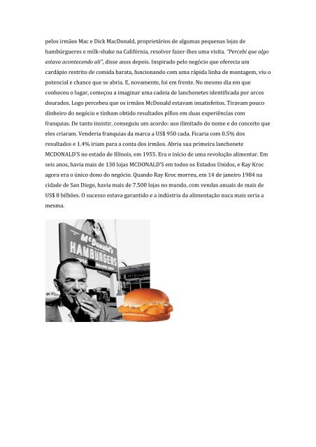 Marca de Sucesso: Mc Donald´s - Cases de Sucesso.com