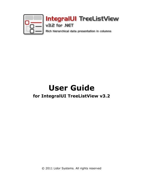 IntegralUI TreeListView User Guide - Lidor Systems