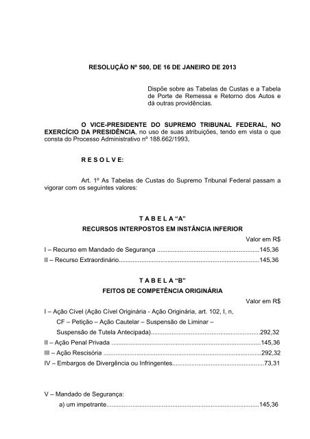 Resolução/STF 500/2013