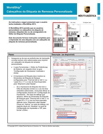 Veja Como Criar Etiquetas Personalizadas No WorldShip - UPS.com