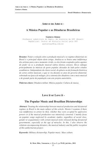 Ame-o ou Ame-o - A Música Popular e as Ditaduras ... - USS