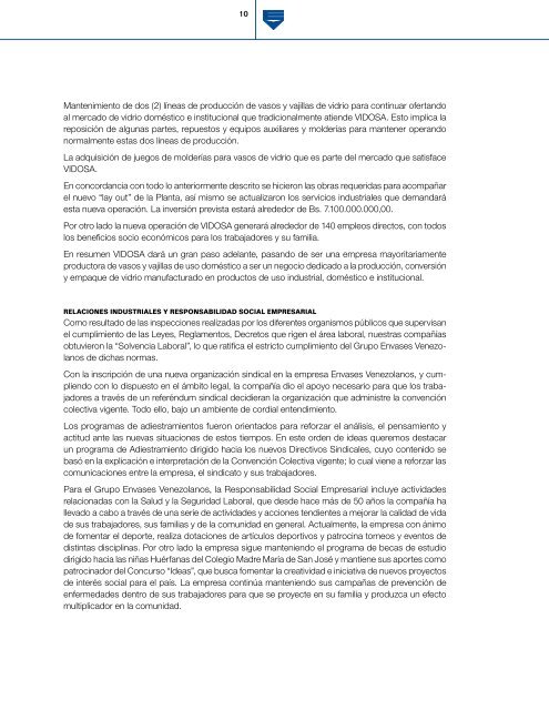 Informe Anual - Envases Venezolanos