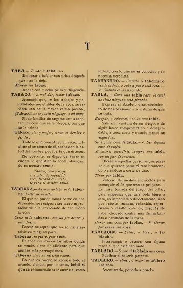 letra t - diccionario de refranes - Español Sin Fronteras