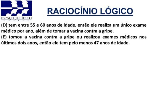 RACIOCÍNIO LÓGICO