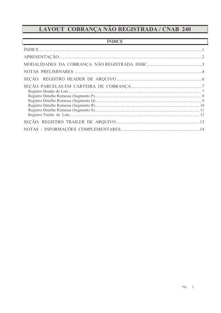 layout cobrança não registrada / cnab 240 - Bitbucket