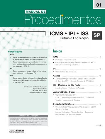 ICMS • IPI • ISS SP - Cenofisco