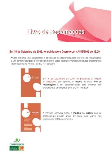 Livro de reclamações a.qxp - Câmara municipal de Aveiro