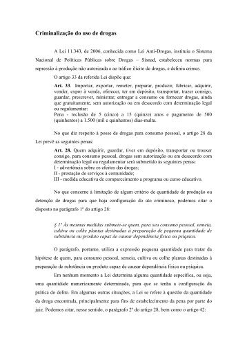 Criminalização do uso de drogas - STF