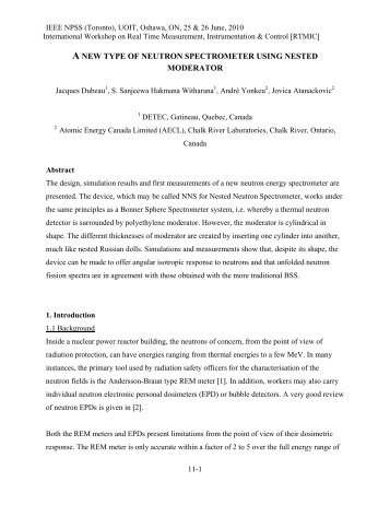 a new type of neutron spectrometer using nested moderator