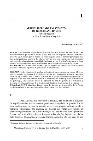 ARTE E LIBERDADE EM ANGÚSTIA, DE GRACILIANO ... - Unesp