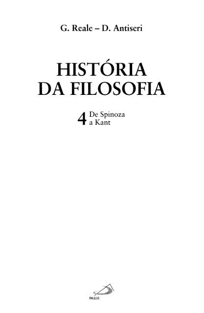 Reale, G.; Antiseri, D. – Historia da Filosofia Vol - OUSE SABER!