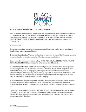 music management contract