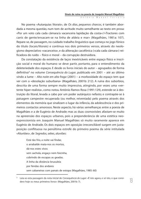“Sinais de ruína na poesia de Joaquim Manuel Magalhães”: António ...