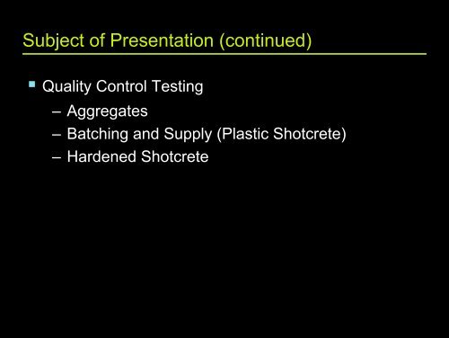 Shotcrete Quality Control and Testing for an Underground ... - saimm