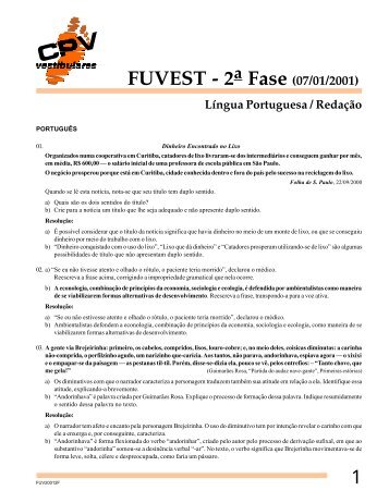 fuvest/2001 - CPV