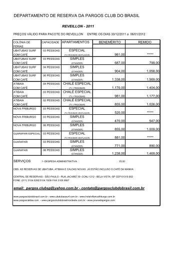 Confira a tabela de preços para a Temporada