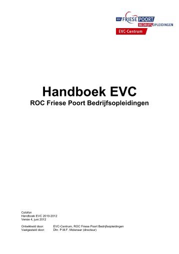Handboek EVC - Friese Poort Bedrijfsopleidingen