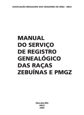 Manual do Registro Genealógico - ABCZ