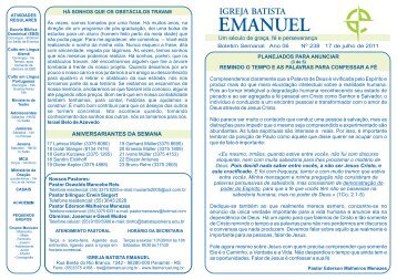 boletim 238.pdf - Igreja Batista Emanuel