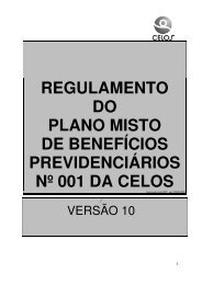 REGULAMENTO DO PLANO MISTO DE BENEFÍCIOS ... - CELOS