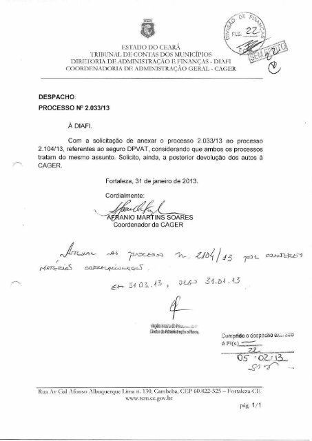 Processo de Pagamento - TCM-CE