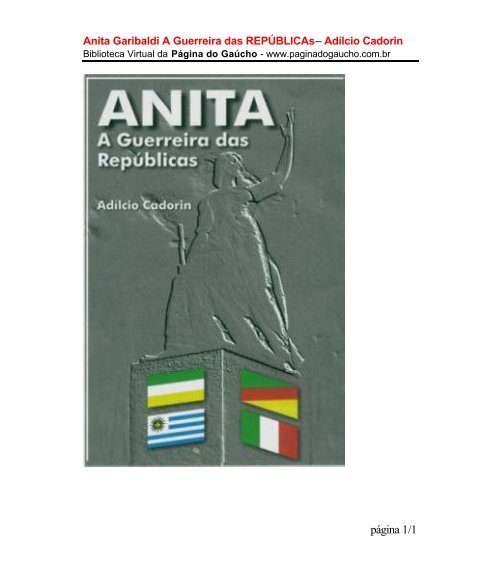 Livro de Anita Garibaldi - Nereu Moura