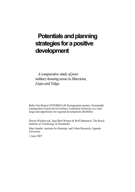 Potentials and planning strategies for a positive development